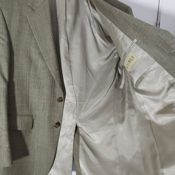 Ralph Lauren Men’s Blazer 42R Green Herringbone Sport Coat Jacket 2-Button - Picture 4 of 9